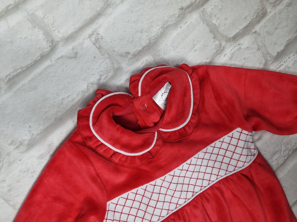 Velour sleepsuit christmas red
