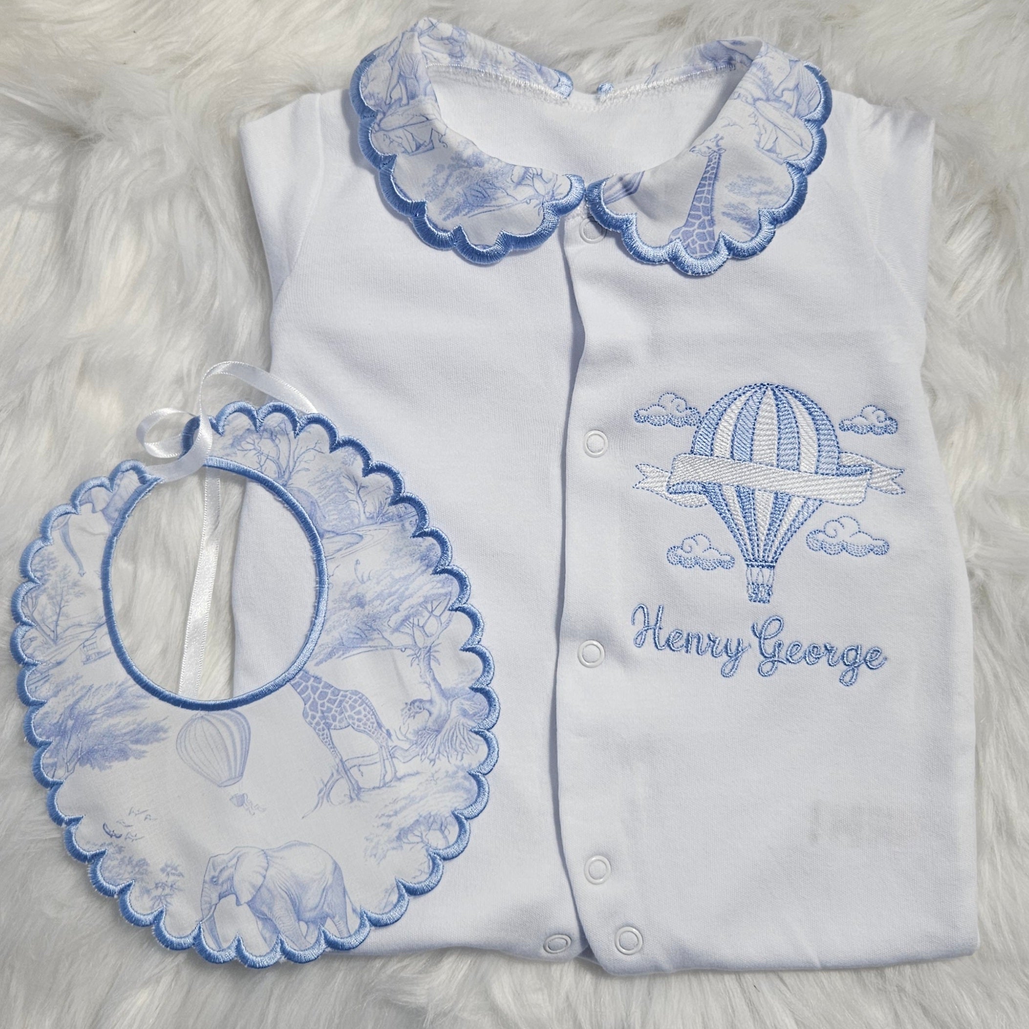 Chinoiserie Toile sleepsuit with collar