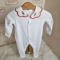 Christmas sleepsuit set with collar and bib
