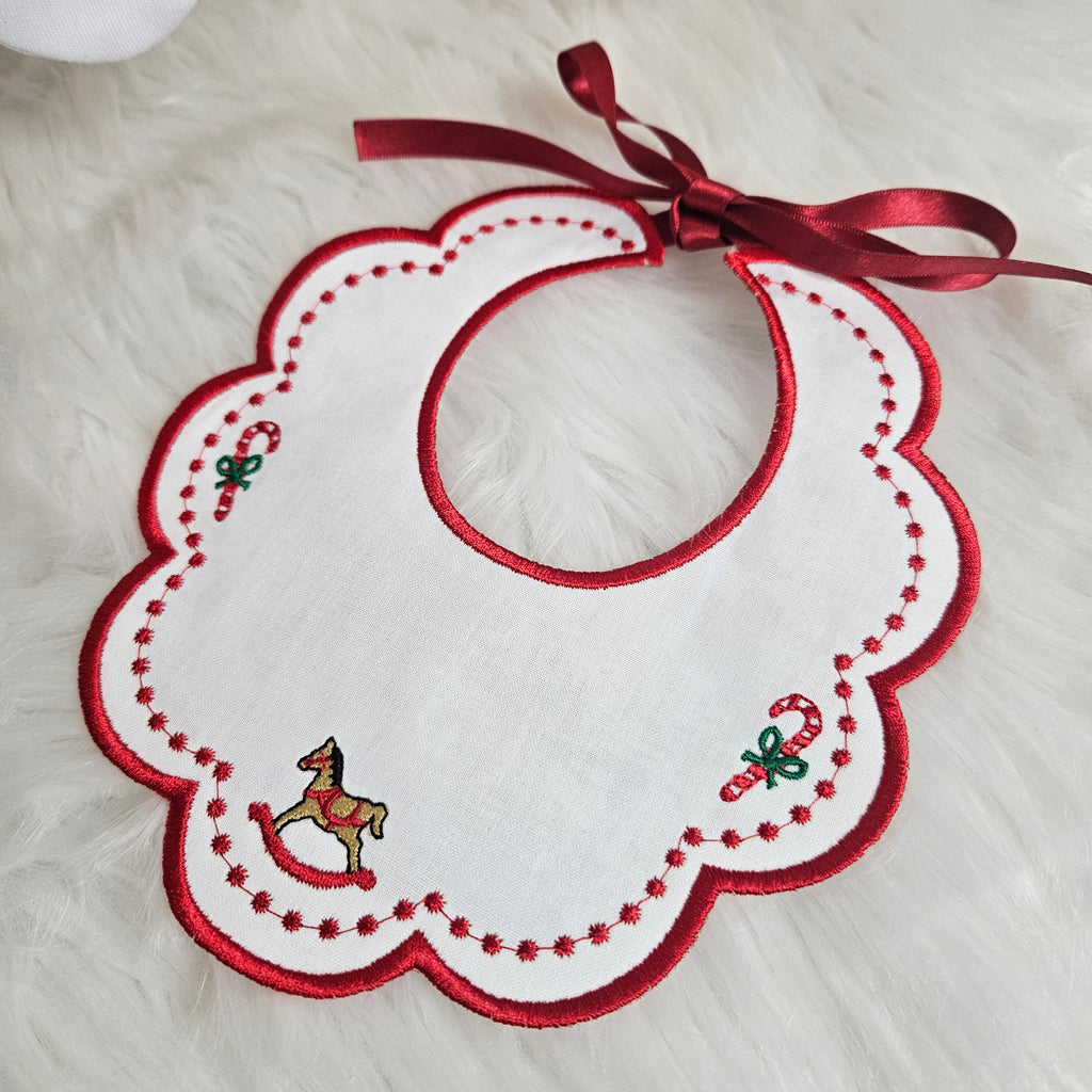 Christmas sleepsuit set with collar and bib