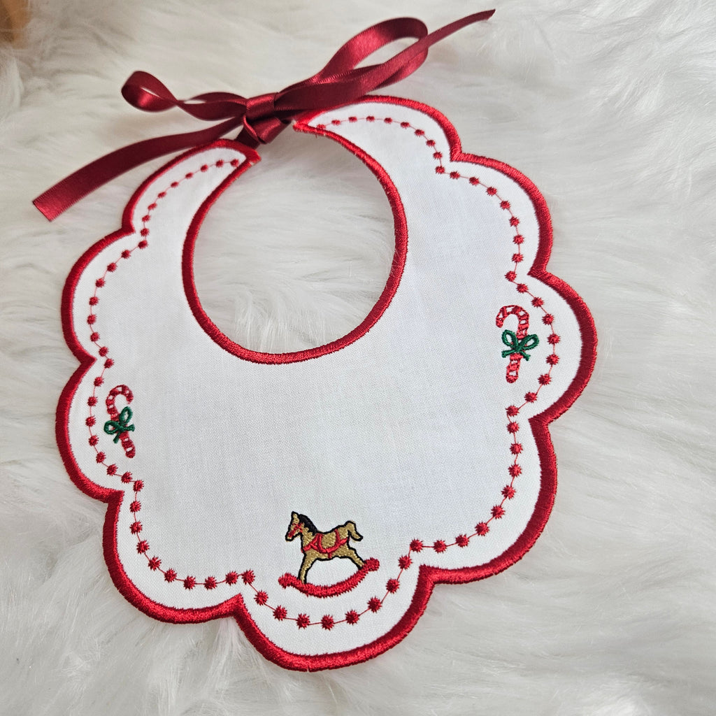 Christmas sleepsuit set with collar and bib