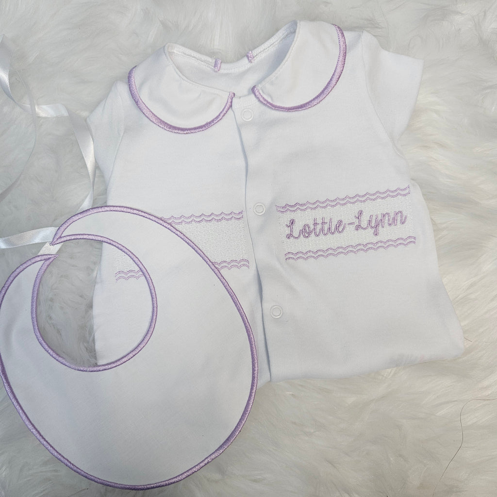 Sweet Lilac Personalised Sleepsuit
