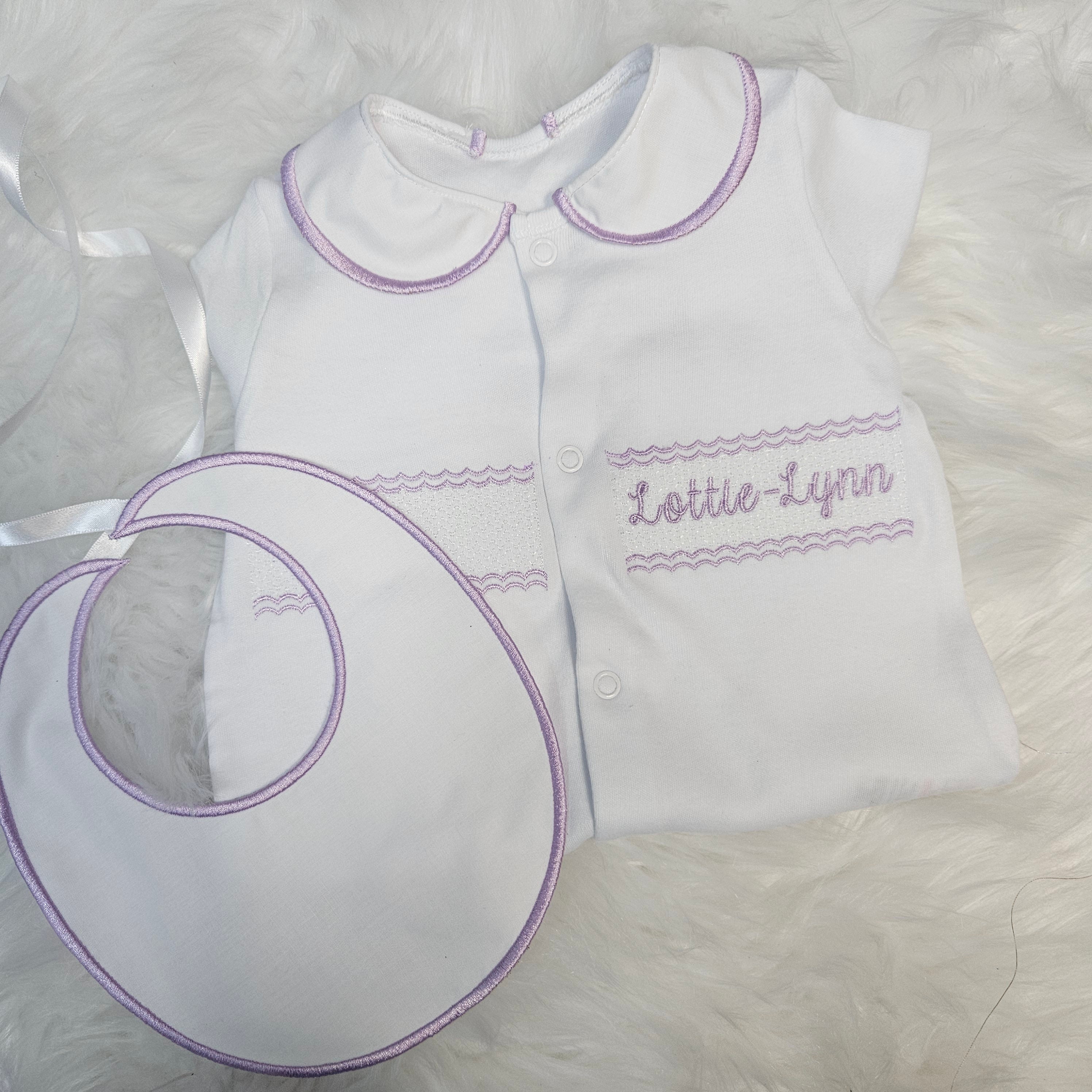 Sweet Lilac Personalised Sleepsuit