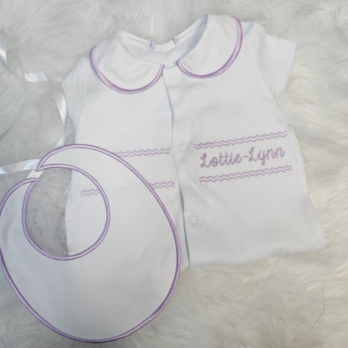 Sweet Lilac Personalised Sleepsuit