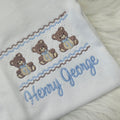 Faux Smock teddy sleepsuit