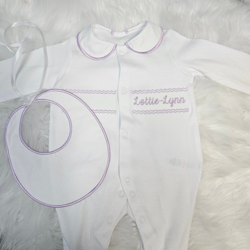 Sweet Lilac Personalised Sleepsuit