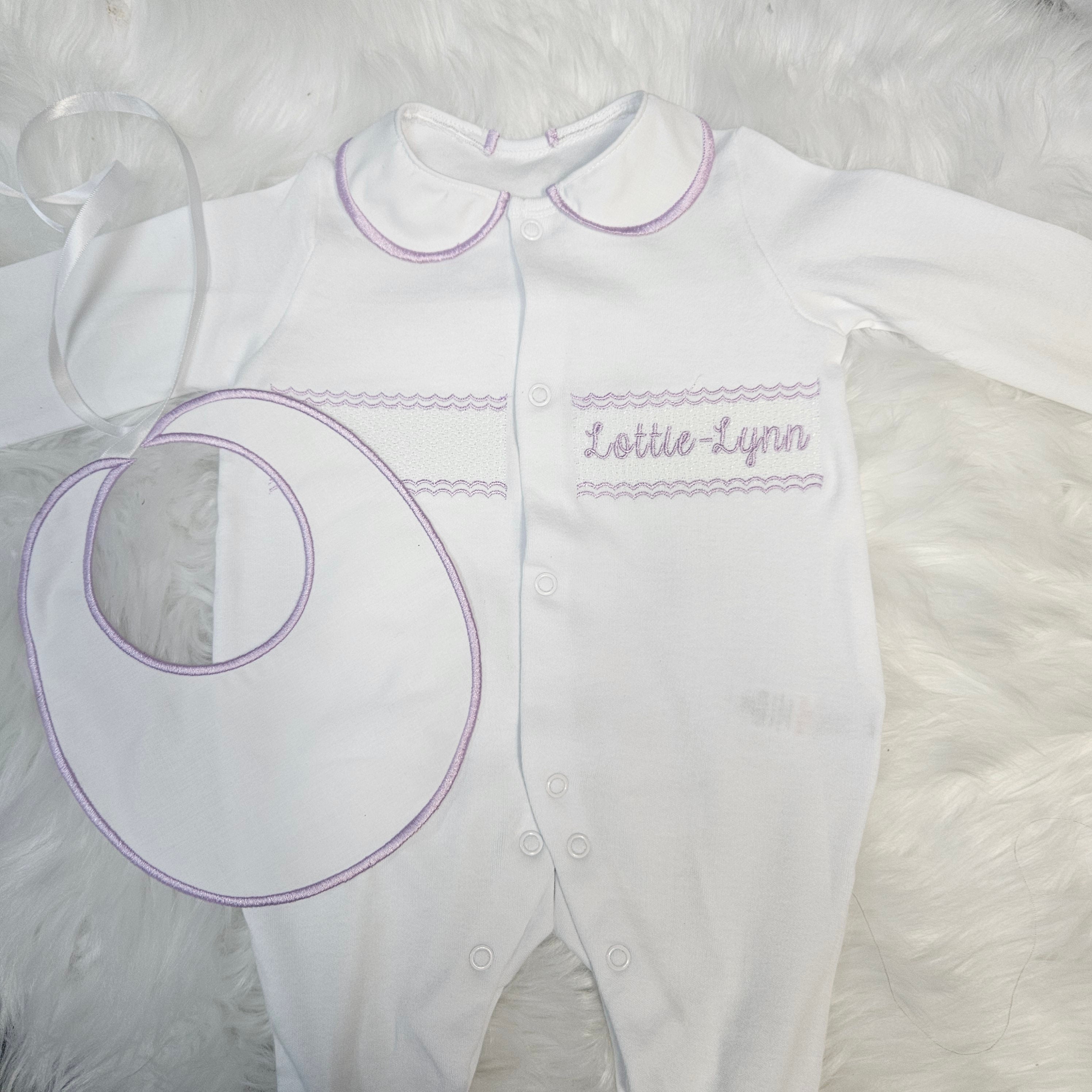 Sweet Lilac Personalised Sleepsuit
