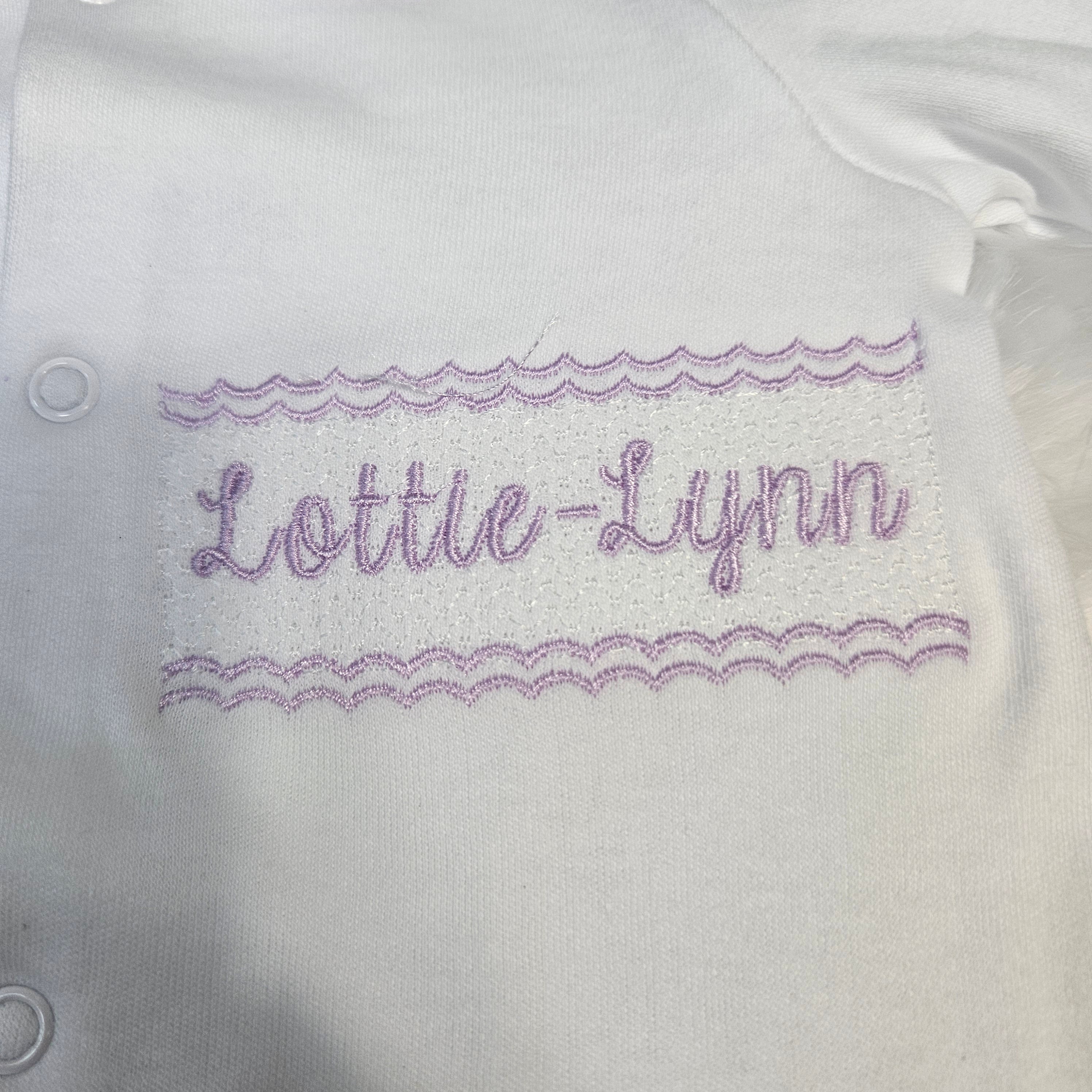 Sweet Lilac Personalised Sleepsuit