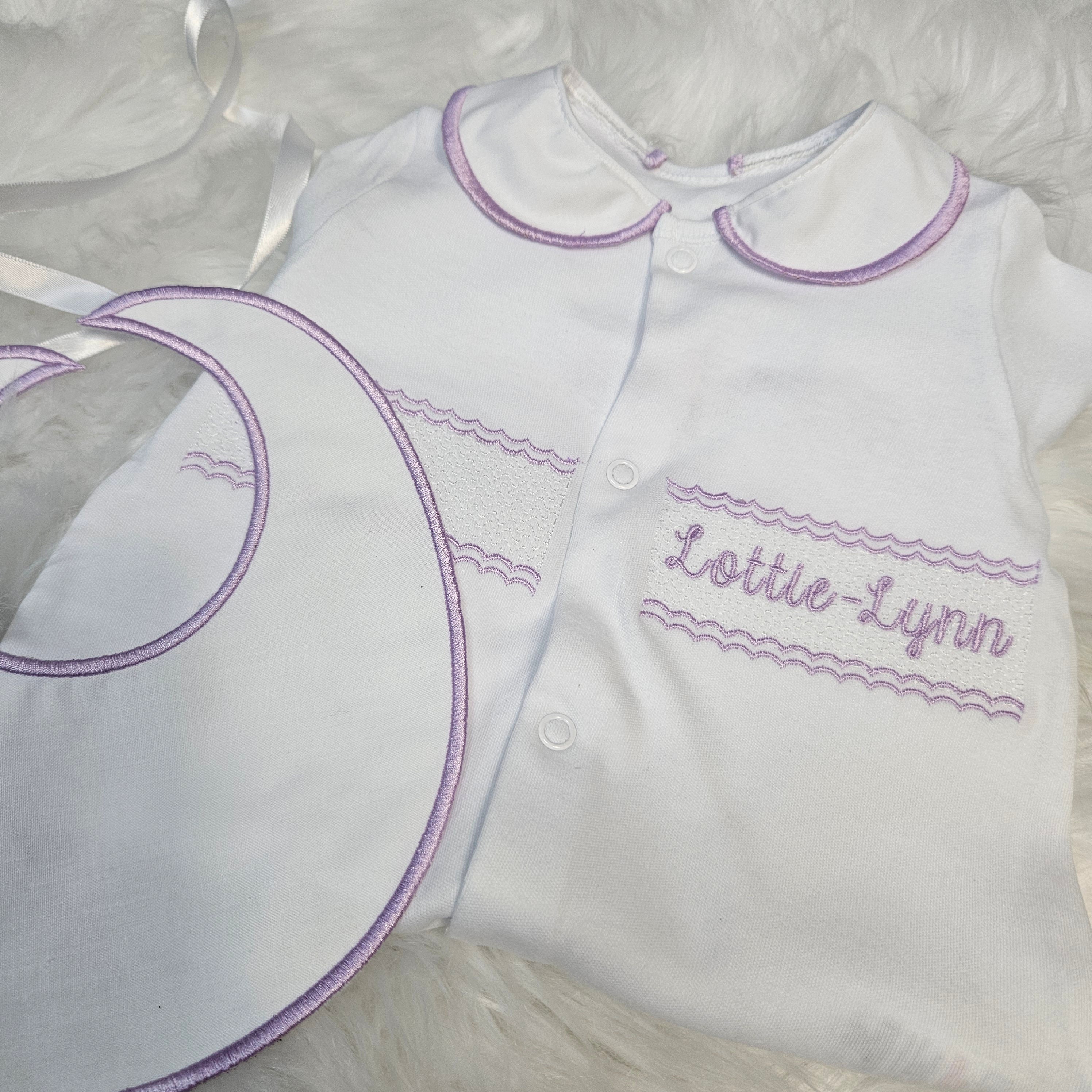 Sweet Lilac Personalised Sleepsuit