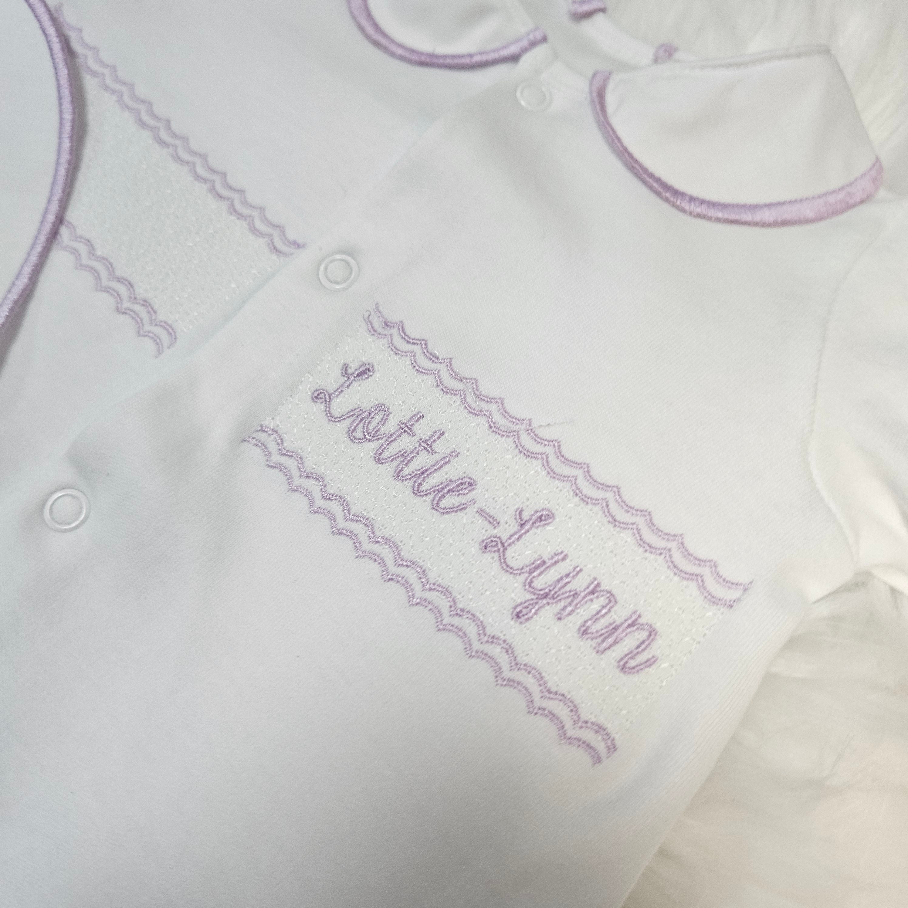 Sweet Lilac Personalised Sleepsuit