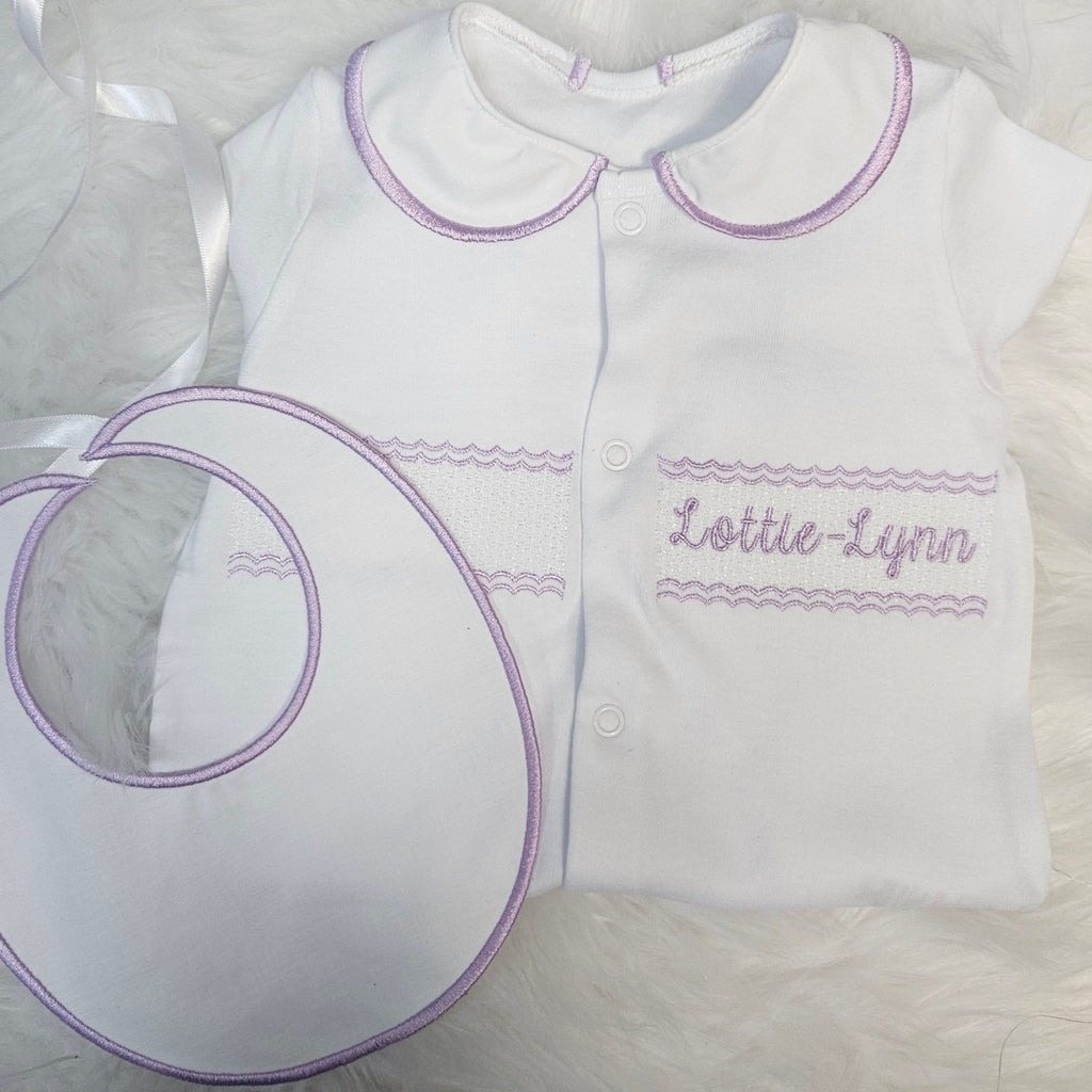 Sweet Lilac Personalised Sleepsuit