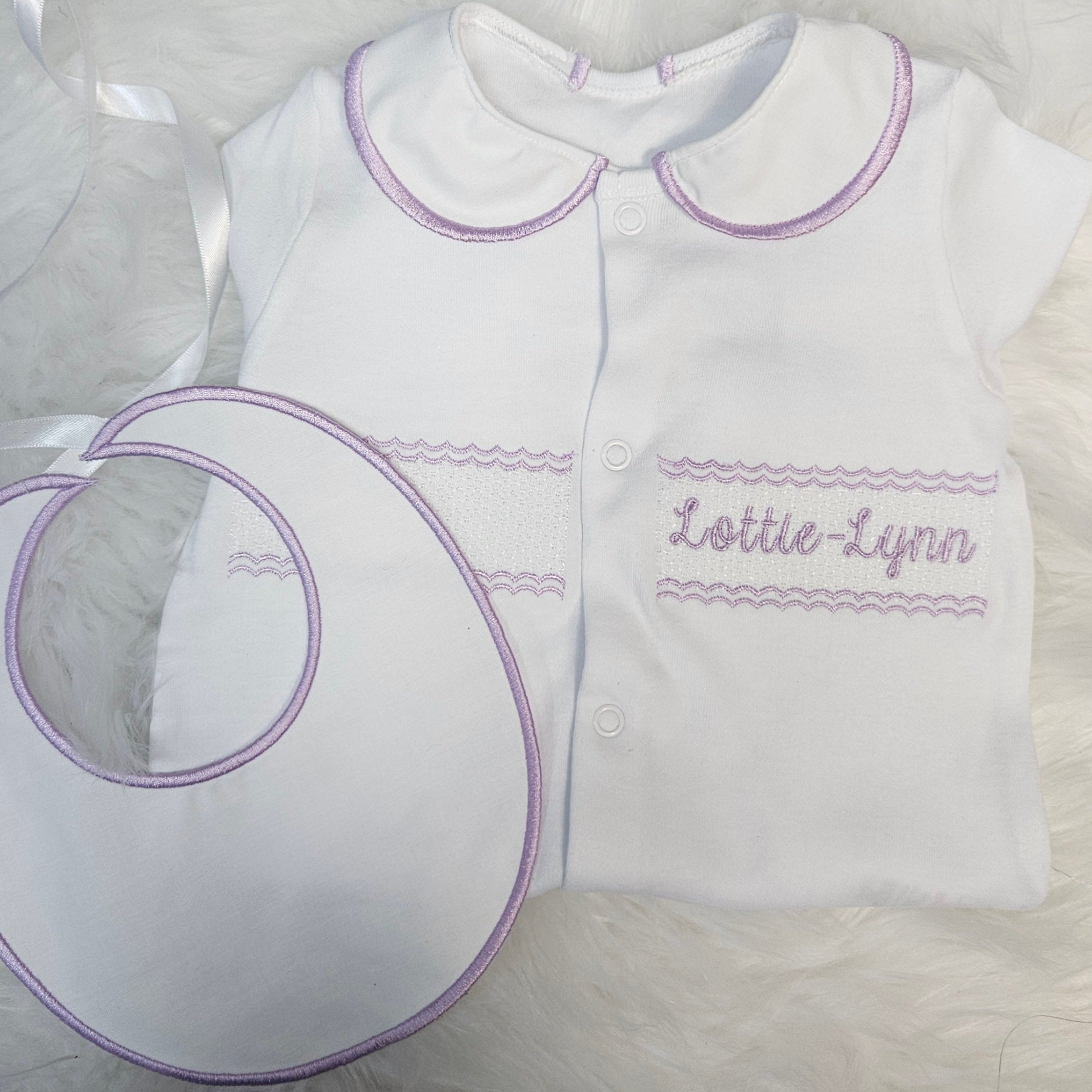 Sweet Lilac Personalised Sleepsuit