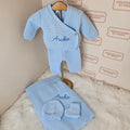 Baby knitted 4 piece set including blanket