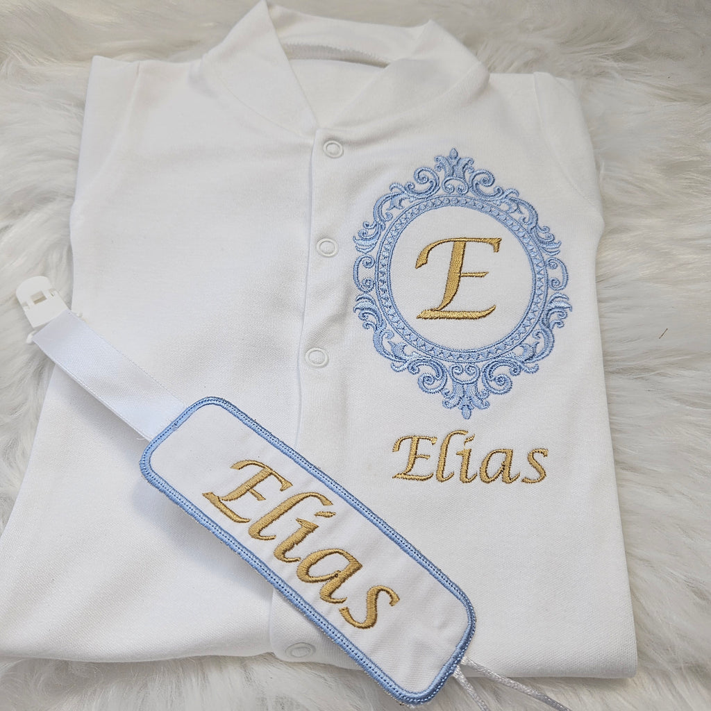 Monogram sleepsuit set and dummy clip