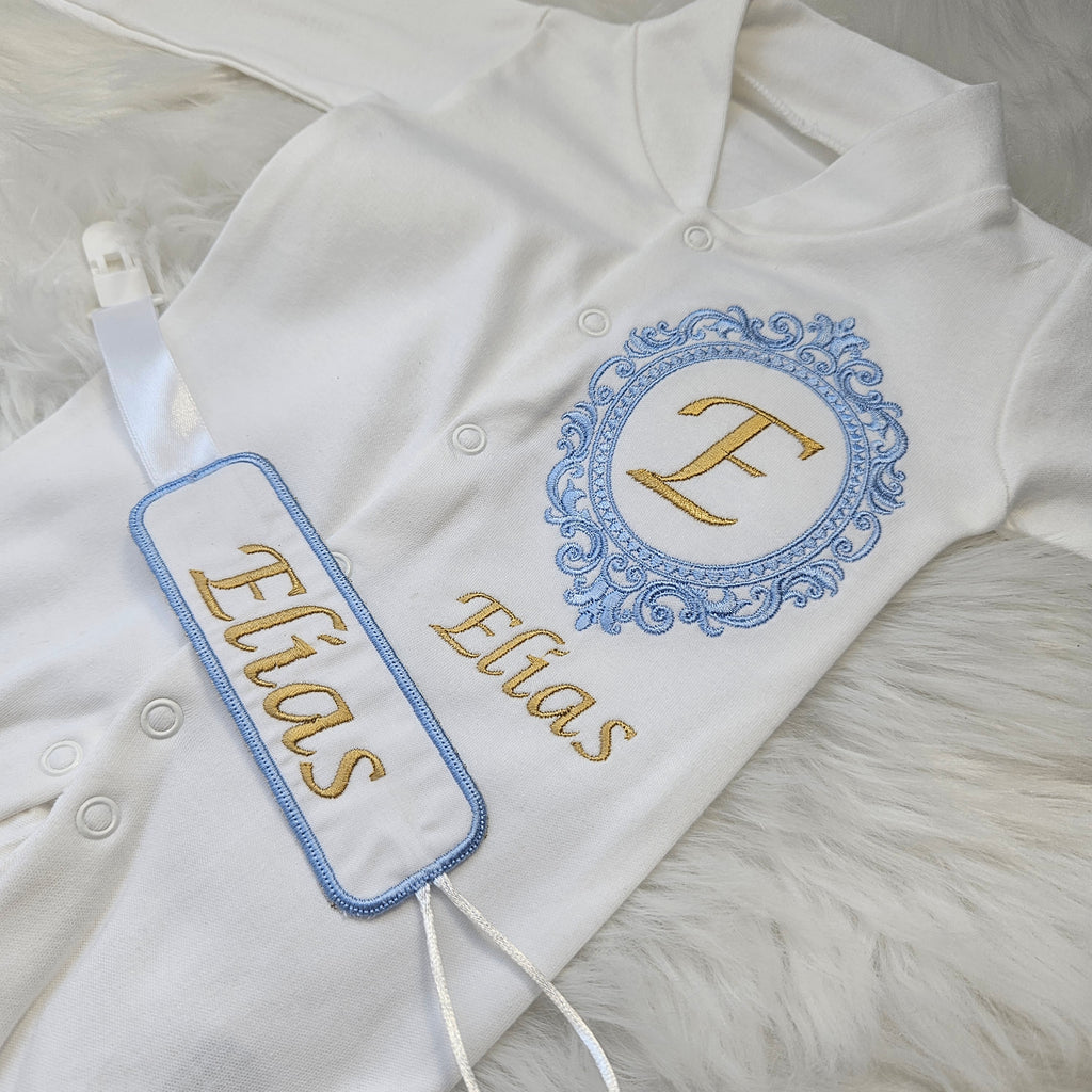 Monogram sleepsuit set and dummy clip