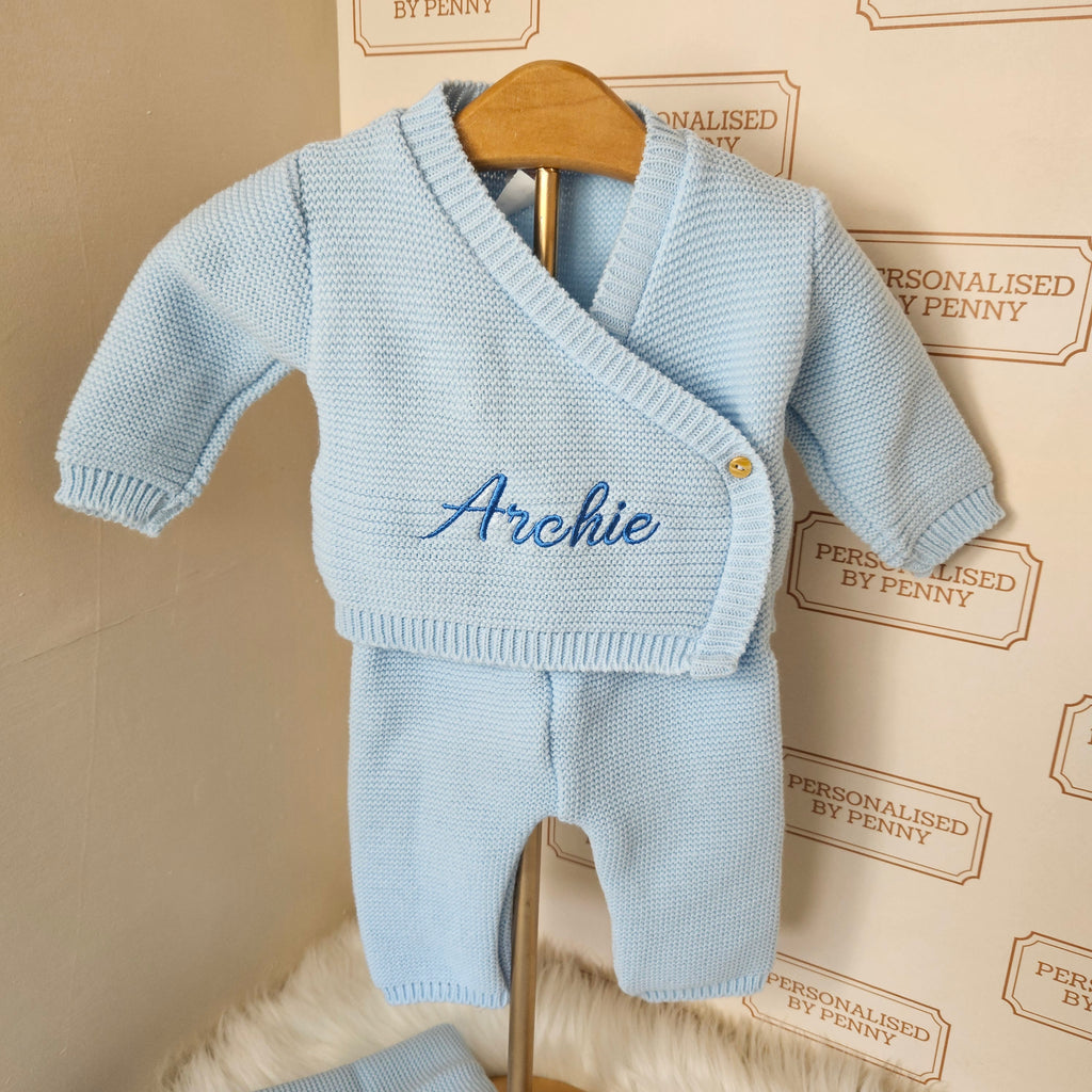 Baby knitted 4 piece set including blanket